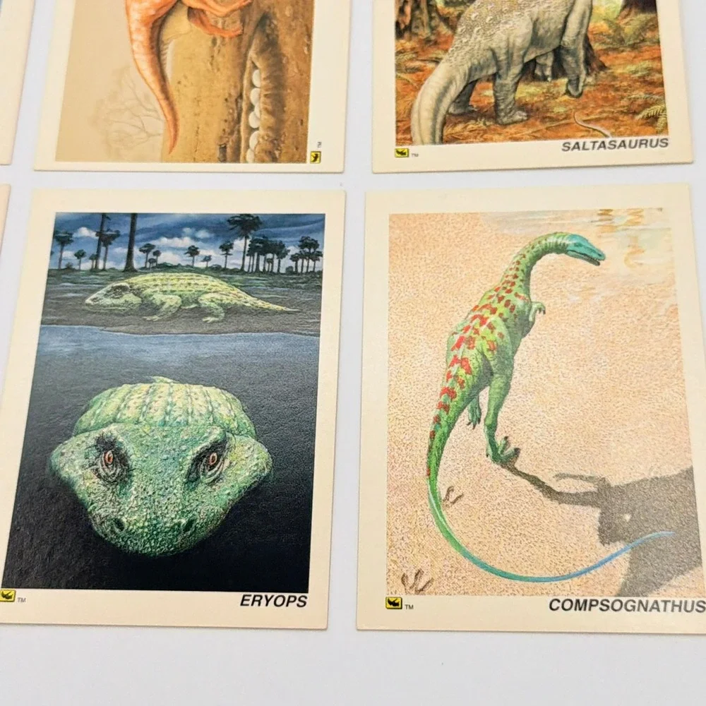 DinoCardz Trading Cards Kids OS Multi Excellent 1992 Vintage Dinosaur Lot 8pc